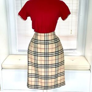 Burberry Nova Check Pencil Skirt